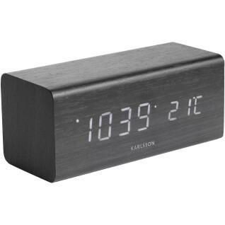 Reloj despertador de chapa de madera Karlsson Block LED
